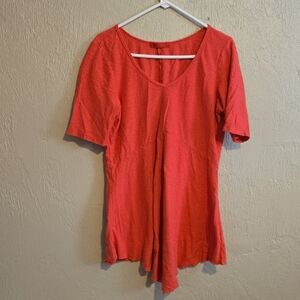 Cut Loose XL Coral Short Sleeve Top